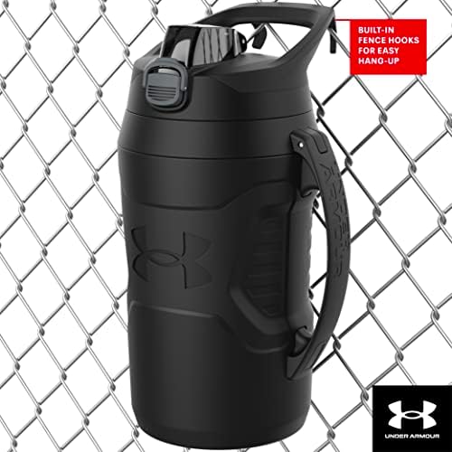 Under Armour Half Gallon Water Bottle Insulated, 64oz Insulated Water Bottle with Handle, Fence Hook, Leak Resistant, for Baseball, Football & More - Vapor Green/Black