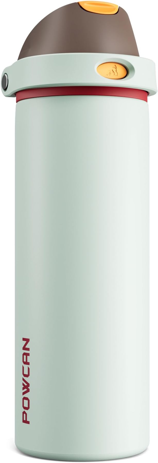 POWCAN 24 oz Travel Water Bottle: 2-in-1 Push-Button Spout & Quick-Flip Straw, Leakproof, Cold 24Hrs, Fits Car Cup Holder, Stainless Steel Sports Cup for School, Travel, Gym, Outdoor Gift (Clay Bay)
