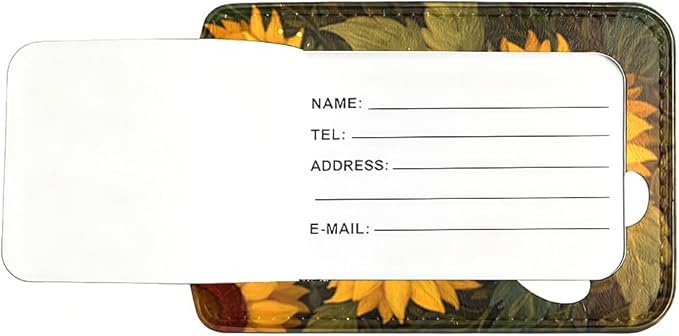2Pcs Sunflower Luggage Tags for Suitcases, 2.83x4.53 Travel ID Labels with Privacy Cover, Summer Vacation Essentials, Aesthetic Bag Tags for Backpacks, Mothers Day Graduation Gift Ideas