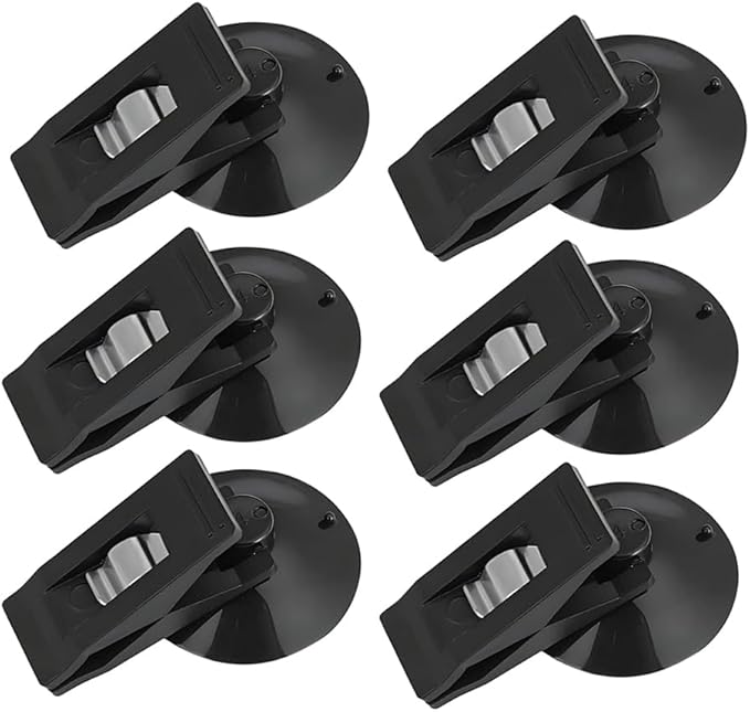 Multi Purpose Suction Cup Clips, Car Sunshade Cloth Fixing Clip, Refrigerator Message Papers Clip(Black)