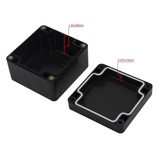 LeMotech Junction Box IP65 Waterproof Project Box Dustproof ABS Plastic Electrical Boxes Universal Enclosure for Electronic Black 3.29x 3.19x 2.2 inch (83 x 81 x 56mm)(Pack of 1)