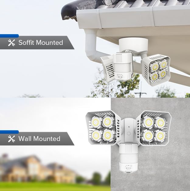 SANSI 36W 3600LM Motion Sensor Outdoor Lights, 50,000 Hrs Lifespan LED Flood Light Outdoor Motion Sensor, 350W Equiv 5000K Dusk to Dawn IP65, Super Bright for Yard Garage, White, Wired
