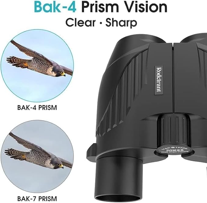 20X25 Compact Binoculars for Adults,Large Eyepiece Waterproof Binocular,Easy Focus Small Binoculars for Bird Watching,Hiking and Concert, Black