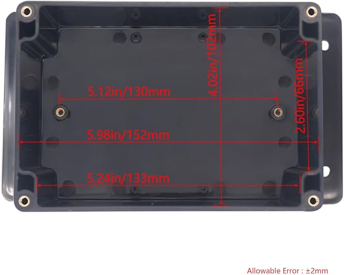 Project Box ABS Black Electrical Boxes IP65 Outdoor Waterproof Box Electronic Junction Box Fixed Ear Power Enclosure with Cable Glands for DIY Project 6.3 x 4.33 x 3.54 inch (160x110x90mm)