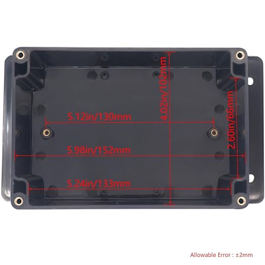 Junction Box IP65 Waterproof ABS Plastic Electrical Project Case Power Junction Boxes, Project Box with Fixed Ear Black 6.3x4.33x3.54 inch (160 x 110 x90 mm)