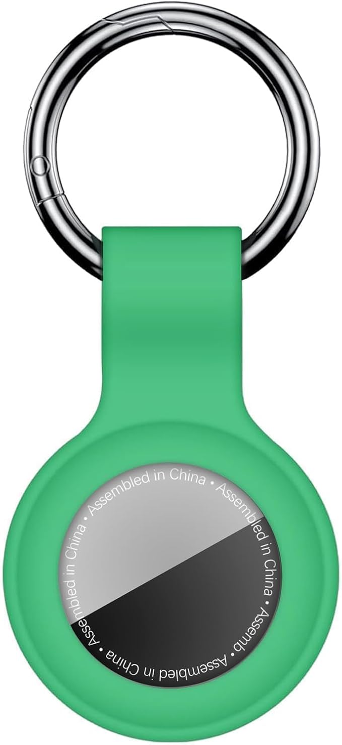 Linsaner Case for AirTag 2nd Gen (2026) & 1st Gen, Silicone Holder Keychain Key Ring, Protective Cover for Apple for Air Tags, GPS Finder Accessories for Bags, Pets, Kids, Luggage, Grass Green