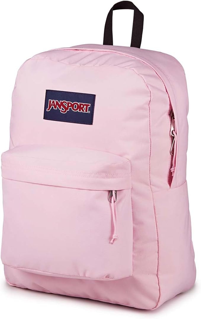 JanSport SuperBreak Plus Backpack with Padded 15-inch Laptop Sleeve and Integrated Bottle Pocket - Spacious and Durable Daypack for Work and Travel - Pink Ice