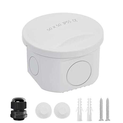 LeMotech Junction Box, Electrical Box IP65 Water Resistant Dustproof ABS Plastic Project Enclosure for Electronics White 7.9 x 3.9 x 2.8 inch