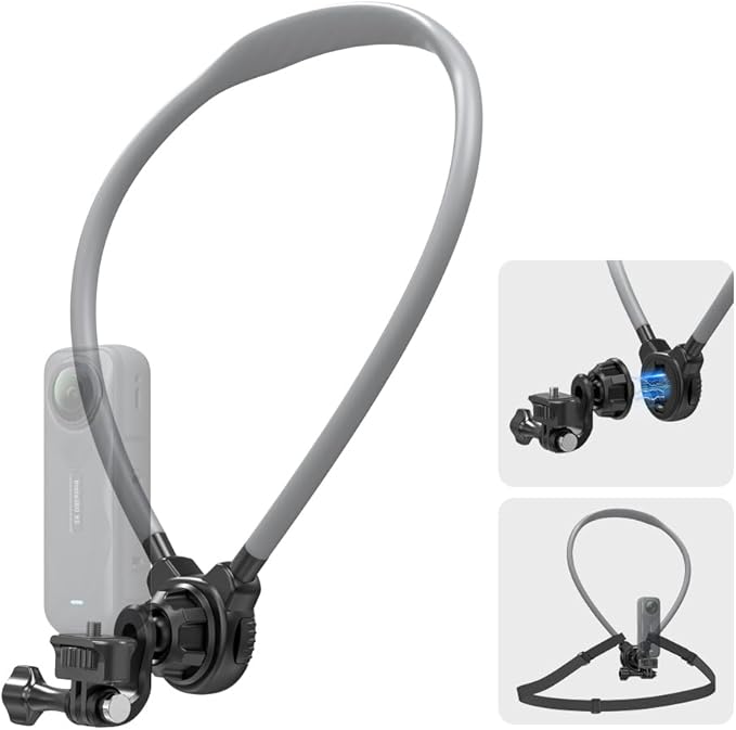 Magnetic Neck Mount for Action Camera, Quick Release Chest Holder Mount for Hands-Free POV/Vlog with Adjustable Chest Strap for Insta360 X5/X4/X3, Gopro 13/12/11, DJI Action 6/5pro/4, Nano and More