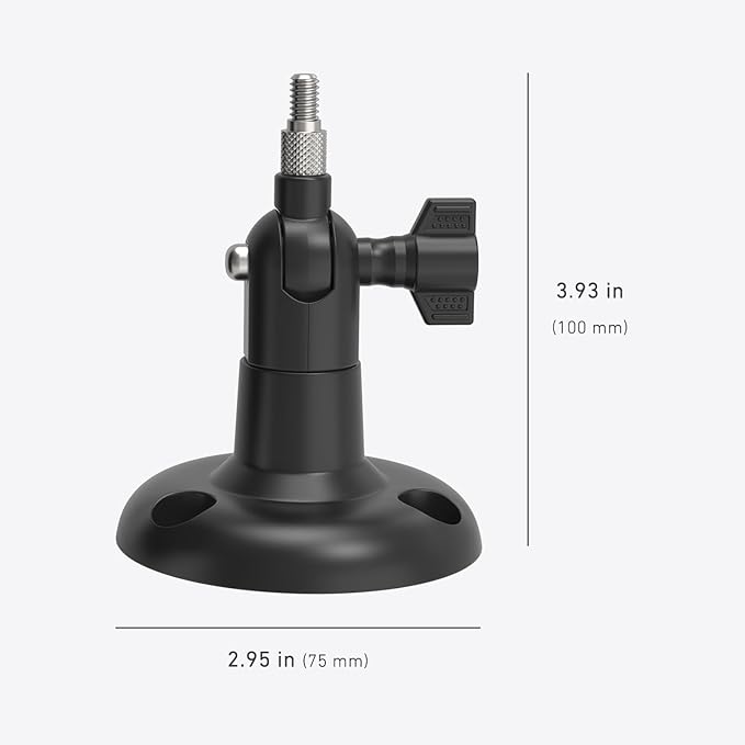 Holicfun 360° Adjustable Indoor/Outdoor Security Camera Wall Mount - Universal 1/4"-20 Thread Mounting Bracket for Ring, Blink, Eufy, Google Nest, Arlo, Wyze & More - Black