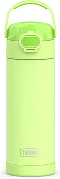 THERMOS FUNTAINER 16 Ounce Stainless Steel Vacuum Insulated Bottle with Wide Spout Lid, Neon Lime