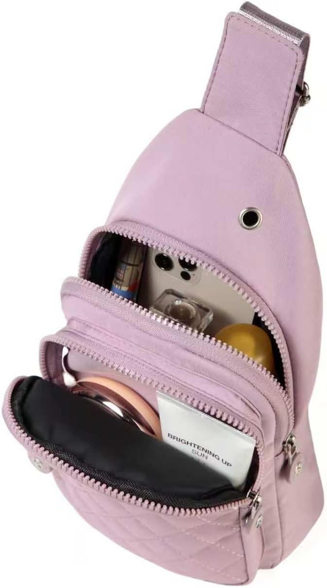 AOSTIHOT Crossbody Small Sling Backpack Sling Bag for Women, Chest Bag Daypack Crossbody for Travel Sport Running Hiking Purple