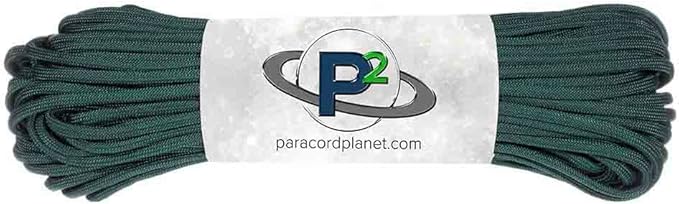 Paracord Planet Solid Color 550lb Paracord – 7 Strand Type III Nylon Cord for Indoor and Outdoor Tasks – Dark Green (25 ft)