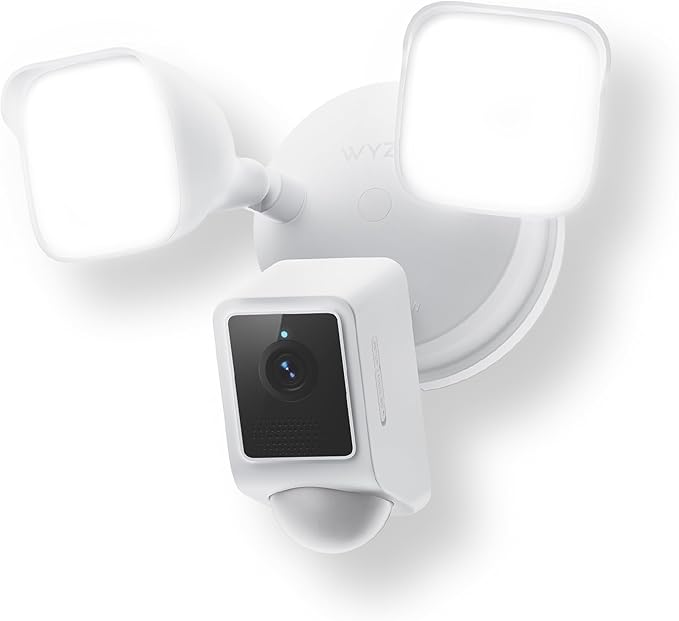 WYZE Floodlight Camera v2, Security Camera Outdoor, 2K HD with Color Night Vision, 2800-Lumen LEDs, 160° Wide View, 105dB Siren, Works with Alexa & Google Assistant, Wired, Free Expert Support