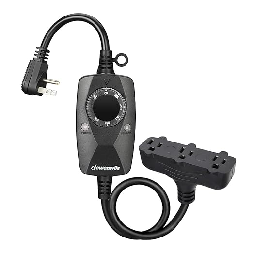 DEWENWILS Light Timer Outdoor Weatherproof with 2 FT Extension Cord, Photocell Timer Switch with 3 Grounded Outlets for Landscape Light, String Lights, UL Listed