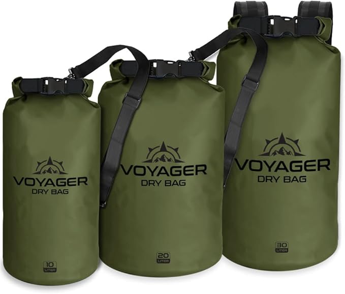 EcoGear FX Heavy Duty Waterproof Dry Bag Voyager Series – Durable Roll Top Compression Bag –Kayaking, Rafting, Boating, Hiking, Fishing and Camping