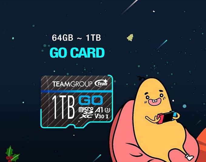 TEAMGROUP GO Card 1TB MicroSDXC UHS-I U3 V30 4K for Action Cameras & Drone High Speed Flash Memory Card with Adapter for Outdoor Sports&Vlog, 4K Shooting,GoPro&Insta360&DJI TGUSDX1TU303