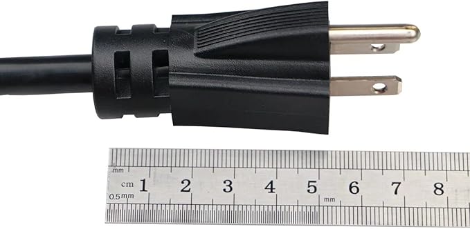 3 Outlet Extension Power Cord 105℃ Temperature Resistant Waterproof Cable 14AWG 15A 3 Prong Heavy Duty Outdoor Extension Cord,10Feet(3.1Meters,Black)