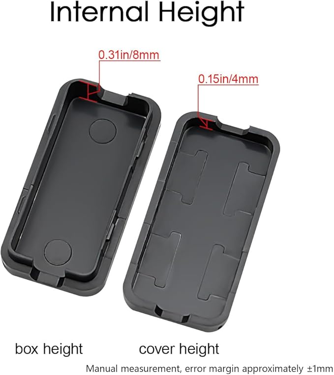 LeMotech Project Box 10 Pieces ABS Plastic Electrical Project Case Small Junction Box for Electronics Black 1.6 x 0.8 x 0.4 inch (40 x 20 x 11 mm)