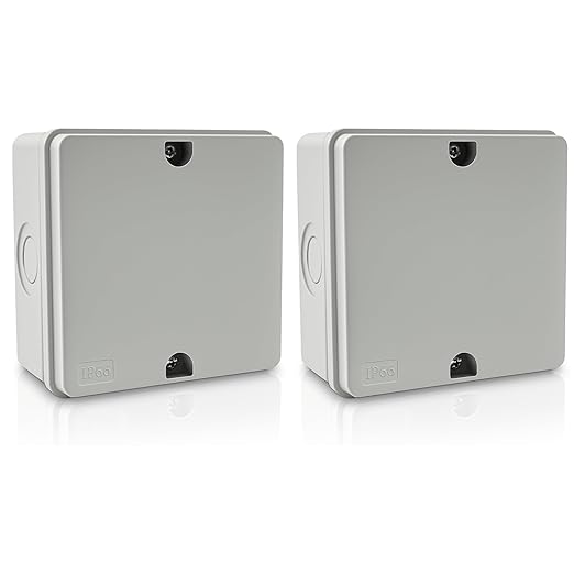 NineLeaf Junction Box, Waterproof Electrical Box IP66 Water Resistant Dustproof ABS Plastic Project Enclosure for Electronics, External Size 4.2 x 4.2 x 2.3 inch (107 x 107 x 58 mm),2PK