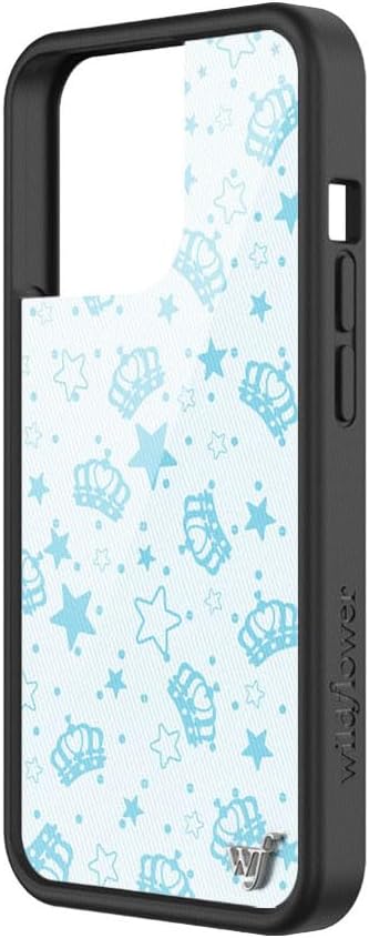 Wildflower Cases - Compatible with iPhone 13 Pro | Protective Black Bumper, 6.5ft Drop Test Certified, Women Owned Small Business | Blue, White, Crowns, Coquette, Trendy, Cute | Royalty