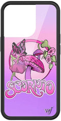 Wildflower Cases - Compatible with iPhone 13 Pro| Protective Black Bumper, 6.5ft Drop Test Certified, Women Owned Small Business | Trendy Zodiac Purple Mushroom Fairy Green | Scorpio
