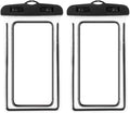 Waterproof Phone Pouch 2 Pack, IPX8 Universal Phone Dry Bag Case Floating Swimsuit Protector for Beach, Travel Essentials, Black+Black