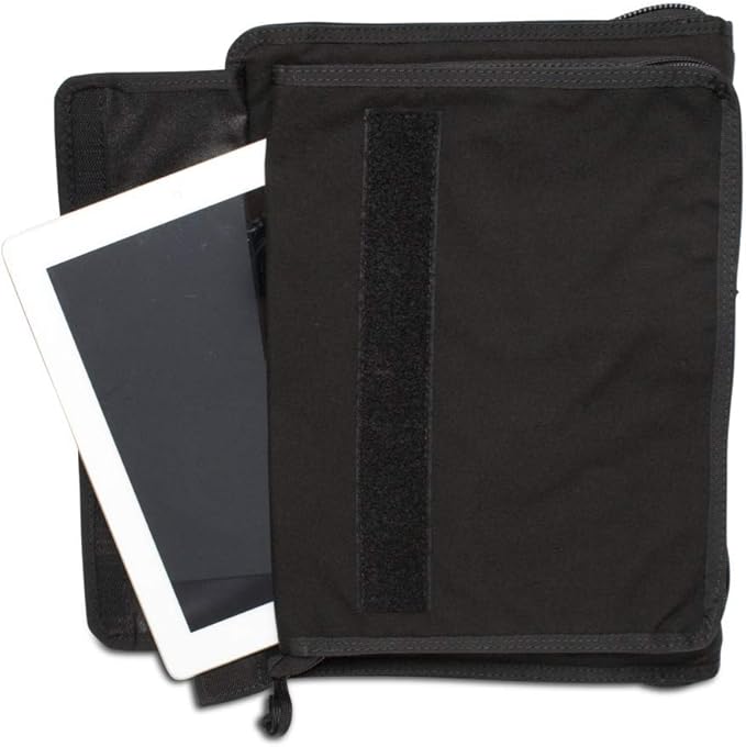 Tactical Admin Notebook Cover System, Zippered Map Case, Fits US Standard & A4 Notebooks (Black)