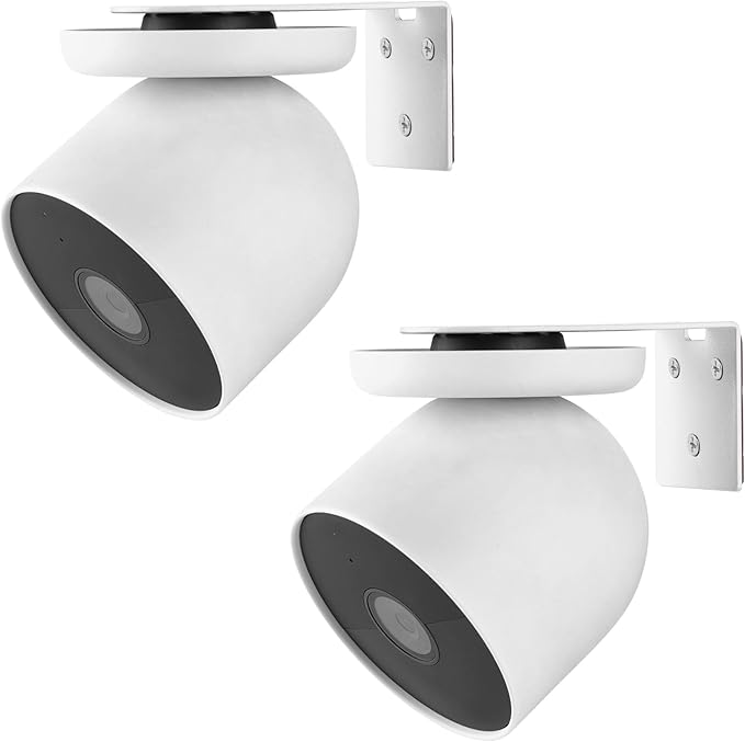 UYODM 2Pack Adhesive Metal Wall Mount Bracket Compatible with Google Nest Cam Outdoor or Indoor, Battery - 2nd Generation, VHB Stick On,No Drilling Mounting Get The Best View,Two Ways Installation