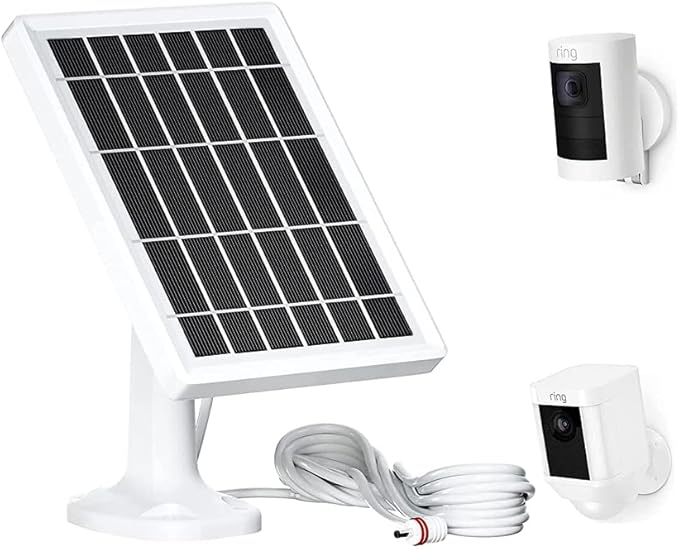 Solar Panel for Ring Camera, Camera Solar Panel Charger Compatible with Ring Stick Up Cam Battery & Spotlight Cam Battery/Plus/Pro,Waterproof, Fast Charging