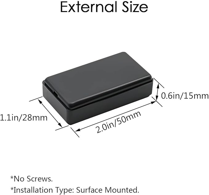 LeMotech 5Pcs ABS Plastic Electrical Project Case Power Junction Box, Project Box Black 2.0 x1.1x 0.6 inch (50 x 28 x 15 mm)