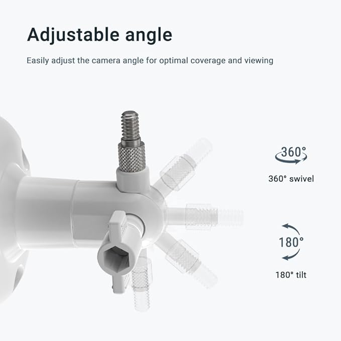 Holicfun 360° Adjustable Indoor/Outdoor Security Camera Wall Mount - Universal 1/4"-20 Thread Mounting Bracket for Ring, Blink, Eufy, Google Nest, Arlo, Wyze & More - White