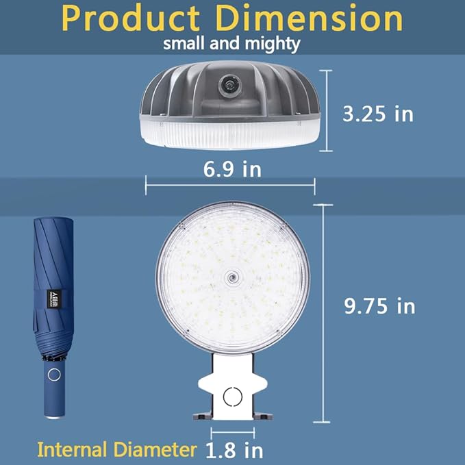 Owleye 6000LM Dusk to Dawn Outdoor Lighting LED Barn Light Security Lights, 42W 4000K Daylight, AC 110-240V, ETL Listed, Waterproof Outside Lights for Yard Warehouse Garage