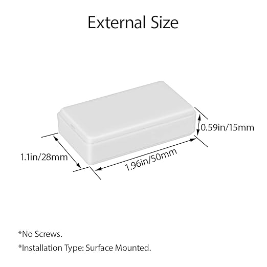 LeMotech Project Box 10 Pieces ABS Plastic Electrical Project Case Small Junction Box for Electronics White 1.97 x 1.10 x 0.59 inch (50 x 28 x 15 mm)