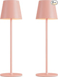 Kakanuo Cordless Table Lamp Rechargeable Pink - KK 2 Pack 5000mAH Battery Operated Lamp for Counter, 3 Color Stepless Dimming Wireless Lamp for Dining Kitchen, Outdoor Patio, Touch Control