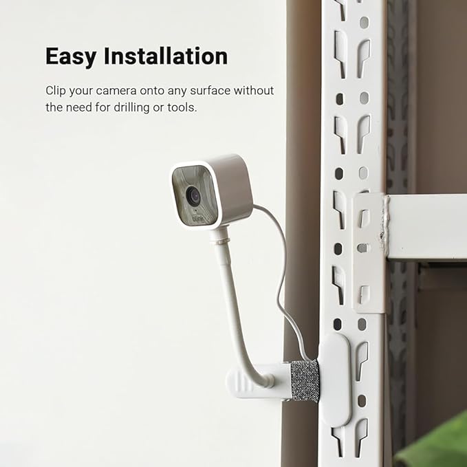 Holicfun Clip Mount for Ring, Blink, Eufy, Google Nest, Wyze, and Arlo Indoor Outdoor Cameras, 40cm Gooseneck Arm, Flexible Adjustment, Strong Clamp, Black