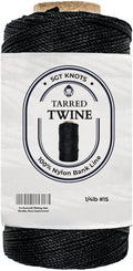 SGT KNOTS Tarred Twine - 100% Nylon Bank Line for Bushcraft, Netting, Gear Bundles, Construction, Lacing Twisted Cord, Weatherproof #15-1/4 lb