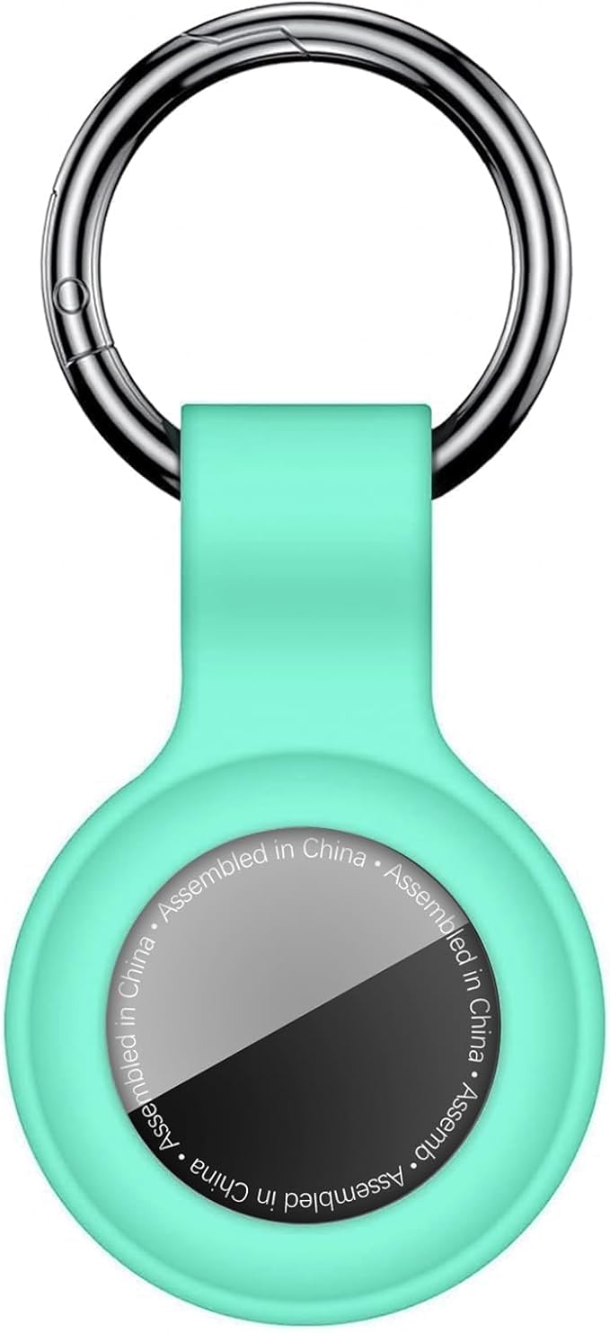 Linsaner Case for AirTag 2nd Gen (2026) & 1st Gen, Silicone Holder Keychain Key Ring, Protective Cover for Apple for Air Tags, GPS Finder Accessories for Bags, Pets, Kids, Luggage, Mint Green