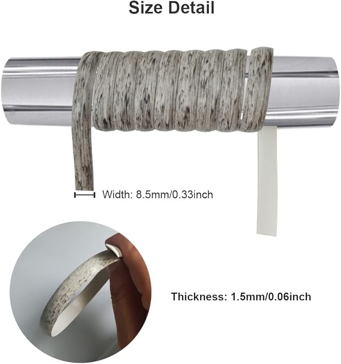 Feyart 25m/82ft 8.5mm Grey Wicker Repair Kit, PE Rattan Repair Kit for Wicker Chair Fixing, Patio Furniture Repair
