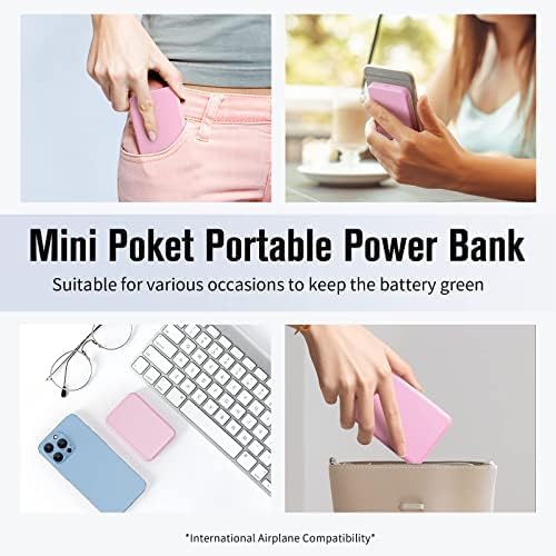 VANYUST S22 Portable Charger, Mini Colorful Power Bank, 5000mAh External Battery Pack Compatible with iPhone 15/14/13/12/11/X All Series and Android Phone, Pink