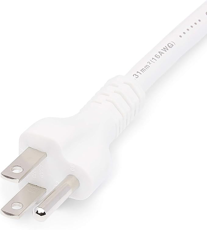 Amazon Basics Extension Cord, 13 Amps, 125V, 20 Foot, White - Pack of 2