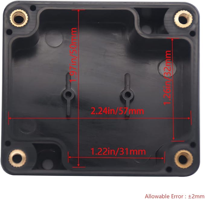 Project Box IP65 Waterproof Junction Box ABS Plastic Black Electrical Boxes DIY Electronic Project Case Power Enclosure2.48 x 2.28 x 1.38Inch (63 x 58 x 33mm)