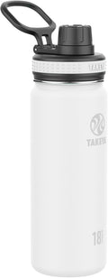 Takeya Originals Vacuum Insulated Stainless Steel Water Bottle, 0.5 Liter / 18 Ounce, White