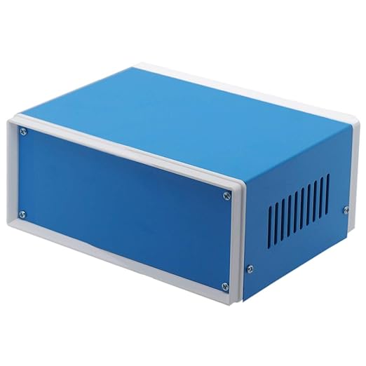 Zulkit Junction Box Blue Metal Project Box DIY Electric Enclosure Case Preventive Case Electrical Box 7.9 x 6.5 x 3.5 inch