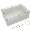 LeMotech ABS Plastic Junction Box Dustproof Waterproof IP65 Electrical Enclosure Box Universal Project Enclosure Grey with PC Transparent Clear Cover 10.4 x 7.2 x 3.7 inch (263 x 182 x 95 mm)