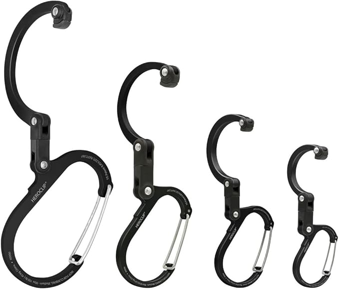 GEAR AID HEROCLIP 360° Swivel Carabiner Gear Clip and Hook (Medium) for Camping, Backpack, Suitcases and Garage Organization
