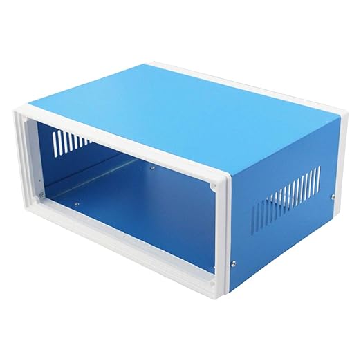 Zulkit Junction Box Blue Metal Project Box DIY Electric Enclosure Case Preventive Case Electrical Box 9.8 x 7.5 x 4.3 Inch