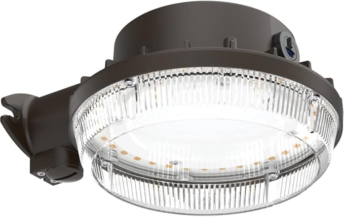 Lithonia Lighting BarnGuard LED Barn Light, Dusk to Dawn Outdoor Lighting, 4000K Cool White, Wall or Pole Mountable Yard Light Fixture, 120V, Aluminum, Dark Bronze