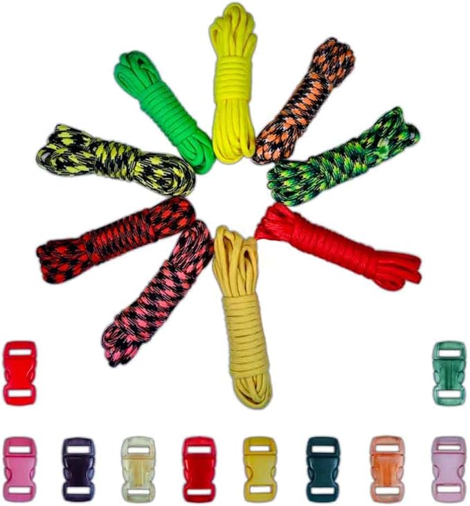 Paracord Planet 550lb Type III Paracord Combo Crafting Kits with Buckles