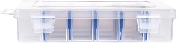 Flambeau Outdoors 2003 Tuff Tainer, Fishing Tray, Includes [15] Zerust Dividers, 18 Compartments, Blue, Transparent white - 7" x 4.12" x 1.5"
